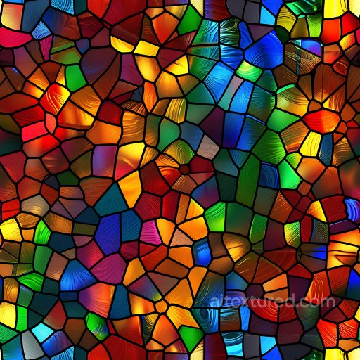 cracked stained glass PBR texture with vibrant multicolor shards seamless Cracked & Holes PBR texture