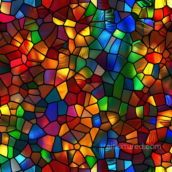cracked stained glass PBR texture with vibrant multicolor shards Cracked & Holes texture preview