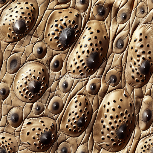 Seamless 3D PBR Texture of Spiked Beige Leather with Raised Nodules and Fine Grain