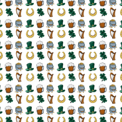 seamless Seamless 3D PBR Texture with St Patrick Symbols Pattern and Festive Colors texture 8k free download PBR