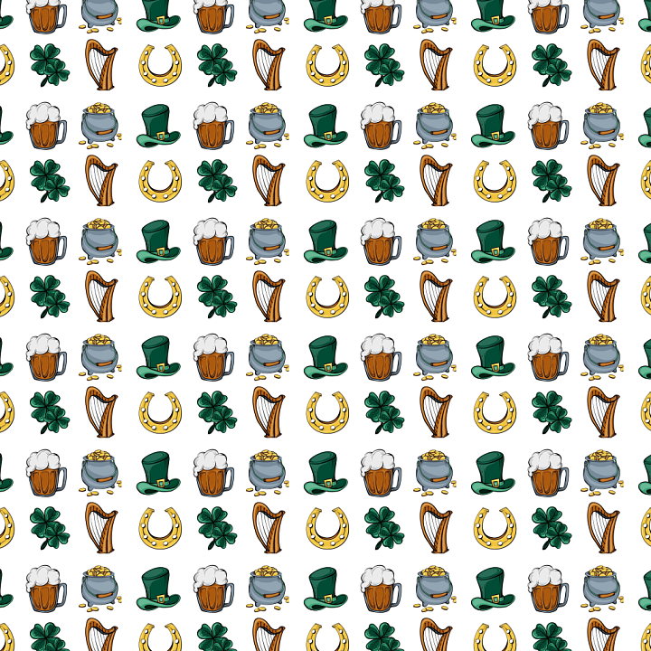 with St Patrick Symbols Pattern and Festive Colors seamless PBR texture preview