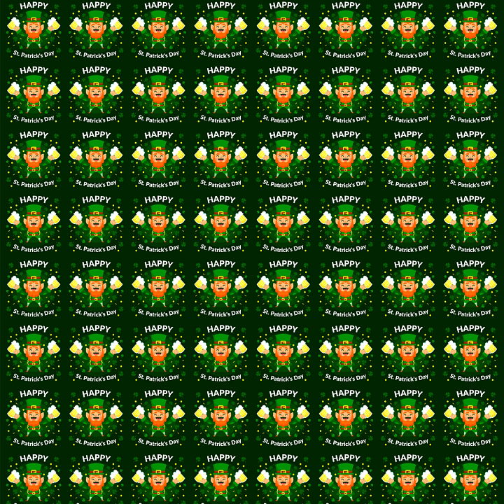 with cheerful St Patrick’s Day digital paper pattern seamless PBR texture preview