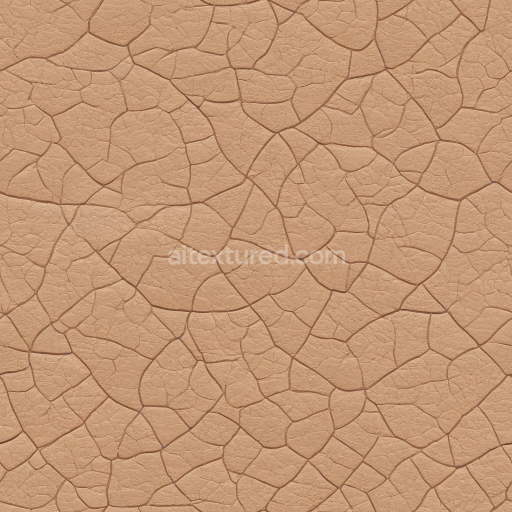 Seamless 3D PBR Texture of Cracked Distressed Tan Leather with Deep Creases