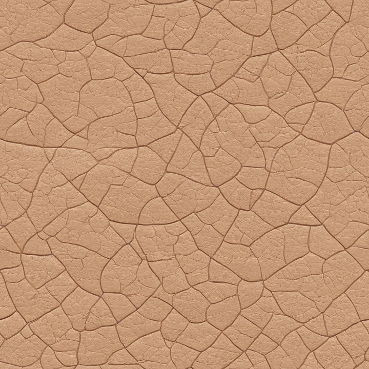 Cracked Distressed Tan Leather with Deep Creases seamless PBR texture preview