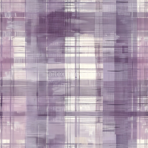 Seamless Lavender Plaid Brushstroke Pattern 3D PBR Texture
