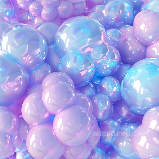 Inflated Iridescent Bubble PBR Texture with Glossy Spheres seamless Inflated PBR texture