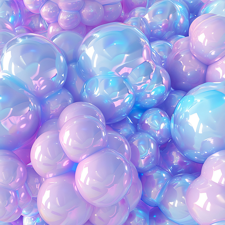 Inflated Bubble in Pastel Blue and Pink seamless PBR texture preview