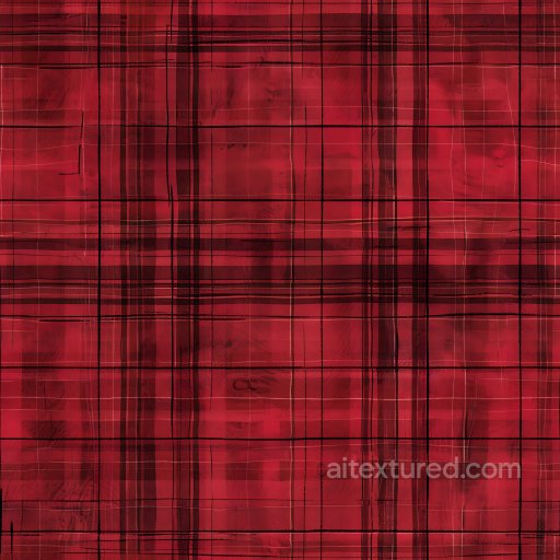 Seamless 3D PBR Texture of Red Plaid Fabric with Black and White Lines texture preview