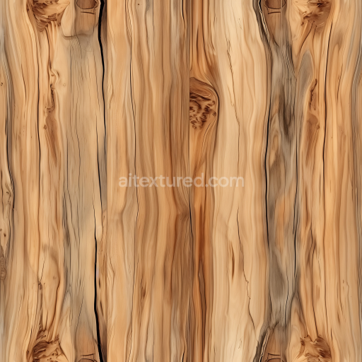 Seamless 3D PBR Light Pine Wood Planks Texture with Natural Knots and Grain