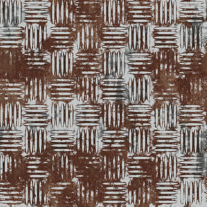 Rusty Metal Treadplate with Classic Pattern seamless PBR texture preview