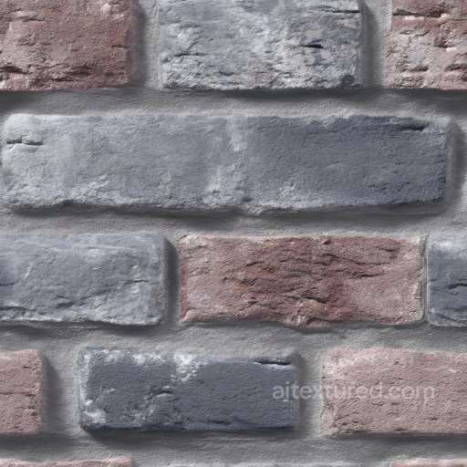 Cracked Brick Wall PBR Texture with Multi-Color Rough Surface seamless Brick PBR texture