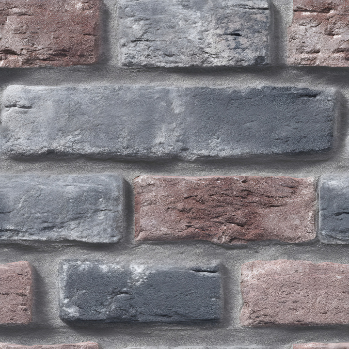 Cracked Brick Wall with Multi-Color Rough Surface seamless PBR texture preview