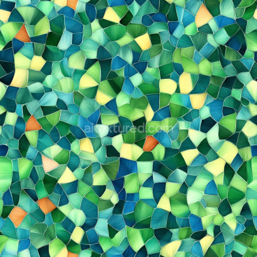 Seamless 3D Mosaic PBR Texture with Irregular Colorful Tiles and Matte Finish texture preview