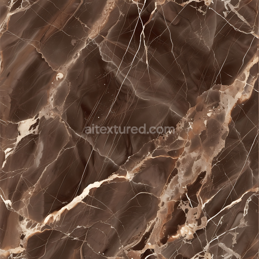 Seamless 3D Armani Brown Natural Marble PBR Texture with Polished Veiny Surface