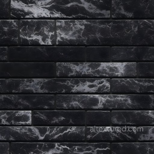 Cracked Black Brick Wall Seamless Texture with Rough, Eroded Surface seamless Brick PBR texture