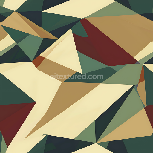 Seamless 3D Stylized Geometric Camouflage PBR Texture with Earthy Palette