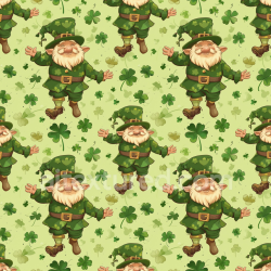 seamless Seamless 3D PBR texture with cartoon leprechauns on clover backgrounds texture 8k free download PBR