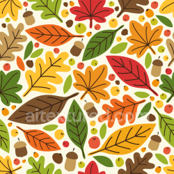 seamless Seamless 3D PBR Texture Featuring Autumn Leaves and Acorns Pattern texture 8k free download PBR