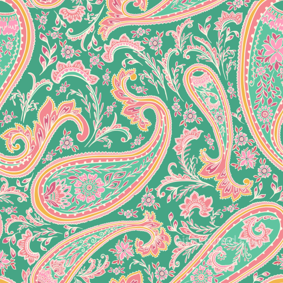 Retro Paisley Fabric Texture with Floral Motifs Retro Paisley texture preview