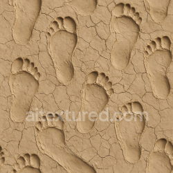 seamless Seamless 8k PBR 3d Texture of Clay Footprints with Footprint Cracking texture 8k free download PBR