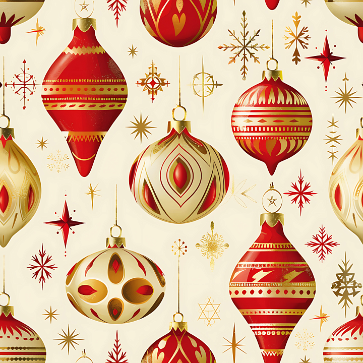 All Christmas Digital paper of Retro Red & Gold Christmas Digital Paper… seamless PBR texture preview
