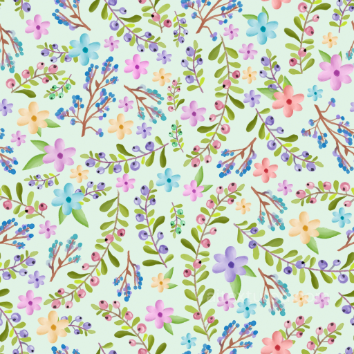 with Watercolor Wild Flower Pattern on Soft Fabric seamless Wild Flower PBR texture