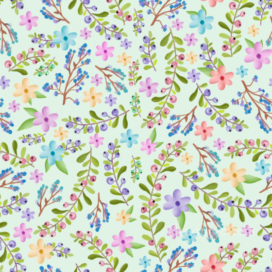 with Watercolor Wild Flower Pattern on Soft Fabric Wild Flower texture preview