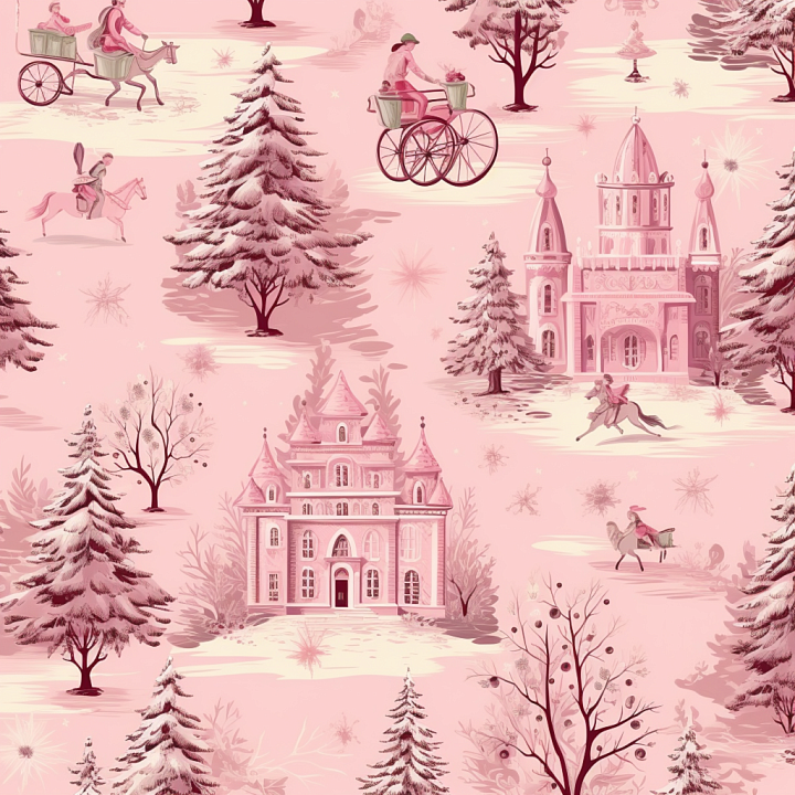 All Christmas Digital paper of Vintage Pink Christmas Digital Paper wit… seamless PBR texture preview