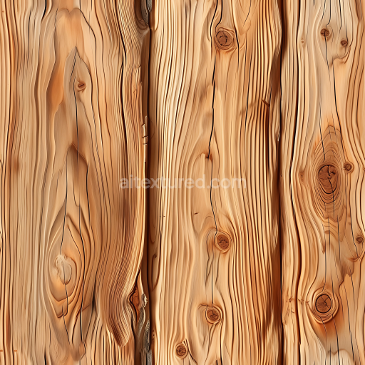 Seamless 3D PBR Natural Pine Wood Planks Texture with Prominent Grain and Knots