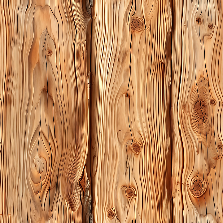 Natural Pine Wood Planks with Prominent Grain and Knots seamless PBR texture preview