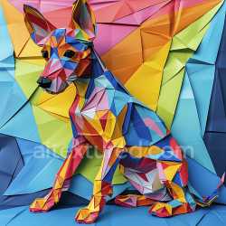 seamless Seamless 3D PBR Texture of Origami-Style Brazilian Terrier in Multicolor texture 8k free download PBR