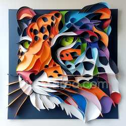 seamless Seamless 3D PBR Texture Featuring Stylized Clouded Leopard Origami Pattern texture 8k free download PBR