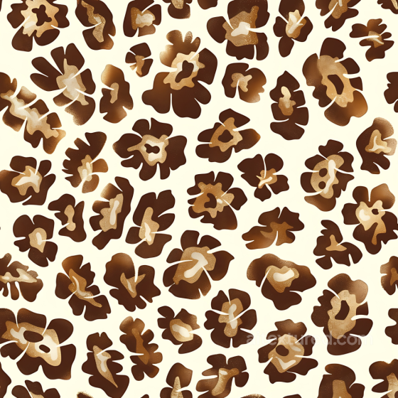 with Brown Leopard Print Pattern on Cream Background Leopard Print texture preview