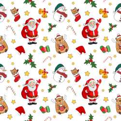 Pattern Bundle - Seamless 3D Pattern PBR Texture Featuring Cartoon Christmas Icons and Festive Motifs texture preview