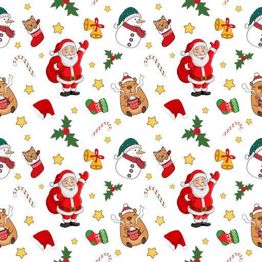 Pattern PBR Texture Featuring Cartoon Christmas Icons and Festive Motifs seamless Pattern Bundle PBR texture