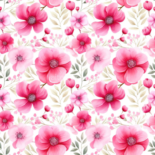 Seamless 3D PBR Texture of Pink Flower Pattern on Soft Fabric