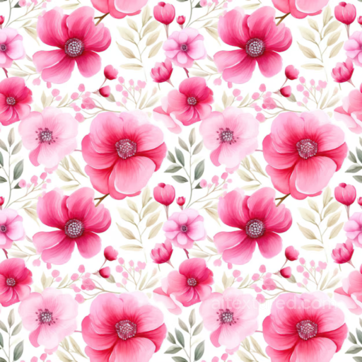 Pink Flower Pattern on Soft Fabric Seamless Texture seamless Pink Flower PBR texture