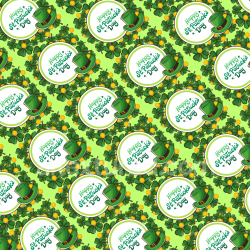 seamless Seamless 3D PBR digital paper texture with St Patrick's Day clover and hat pattern texture 8k free download PBR