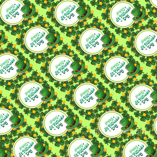 St Patrick Digital Paper Texture With Shamrocks & Leprechaun Hats seamless St patrick digital paper bundle PBR texture