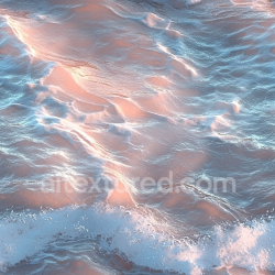 seamless Seamless 3D Water PBR Texture Featuring Gentle Ocean Waves and Soft Pink Foam Highlights texture 8k free download PBR