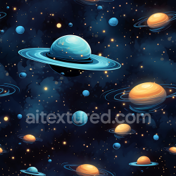 seamless Seamless 3D Space PBR Texture Featuring Colorful Ringed Planets and Starfield texture 8k free download PBR