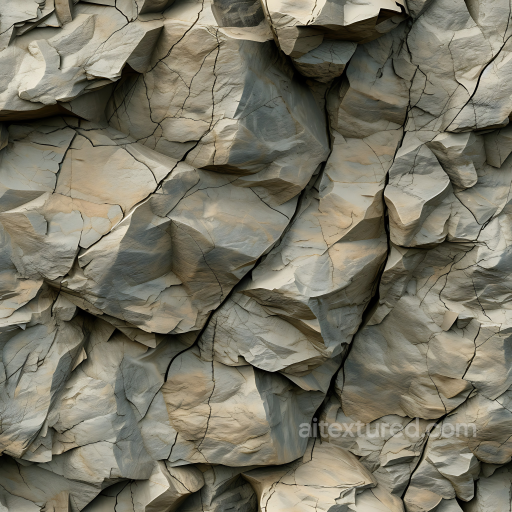 Stone PBR Texture Featuring Cracked and Layered Cliff Rock Surface seamless Stone PBR texture