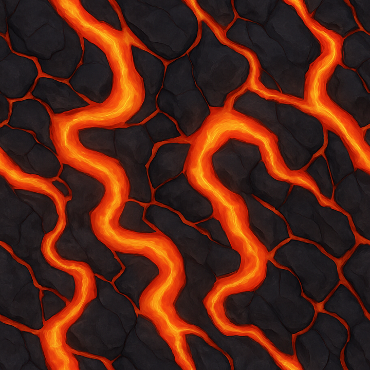 Stylized Lava seamless PBR texture preview