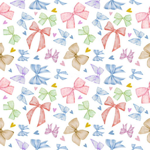 Pattern Bundle - Seamless 3D Pattern PBR Texture Featuring Colorful Polka Dot Bows and Hearts texture preview