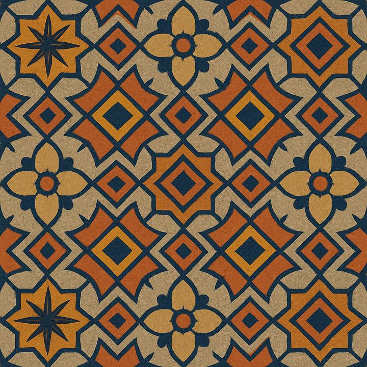 Decorative Geometric Pattern seamless PBR texture preview