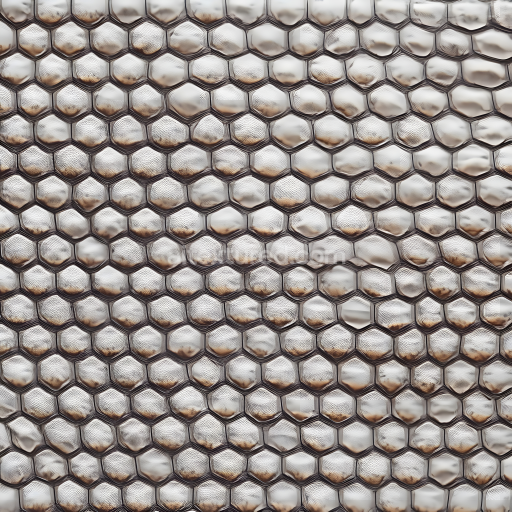 Seamless 3D reptilian scaled skin PBR texture with hexagonal scale detail