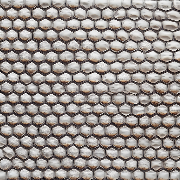 Reptilian Scaled Skin With Hexagonal Scale Detail seamless PBR texture preview