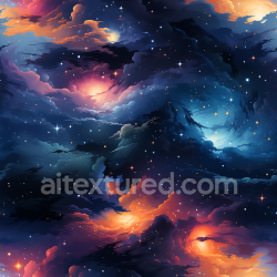 seamless Seamless 3D Space PBR Texture Featuring Vibrant Nebula Clouds and Starfields texture 8k free download PBR