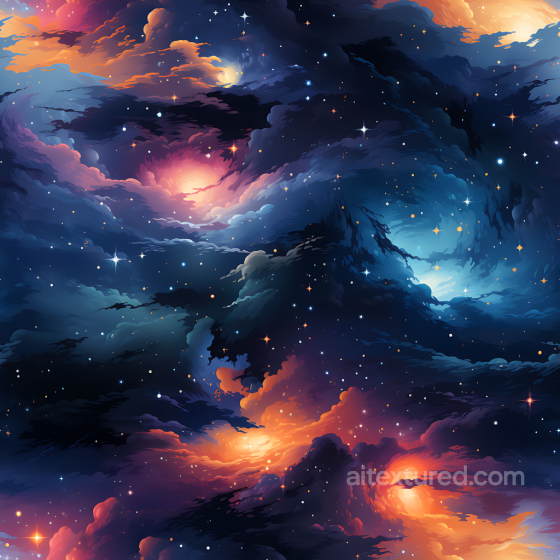 Space PBR Texture Featuring Vibrant Nebula Clouds and Starfields Star, space, planets texture preview