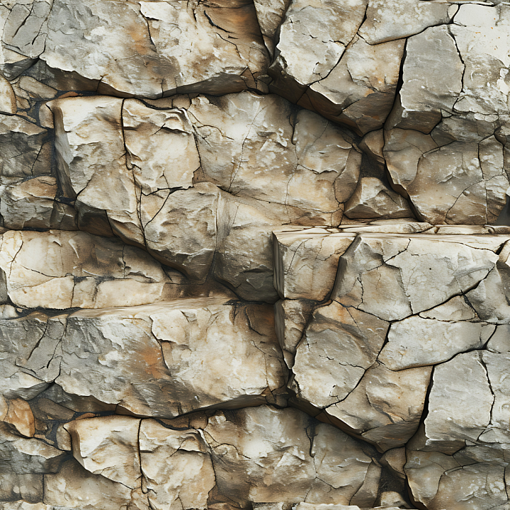 Stone Rocky Cliff Wall with Weathered Cracks & Erosion seamless PBR texture preview